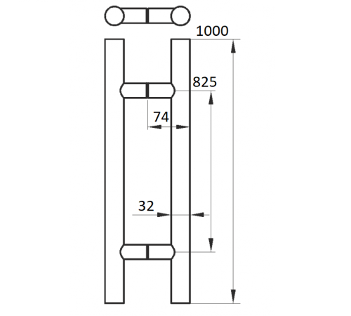 Ручка для стекла 32*1000 мм