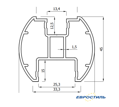 СТК25-6, верхний анодированный для ЛДСП 25 мм