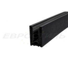 Профиль стекло-стена с уплотнителем (черный матовый)