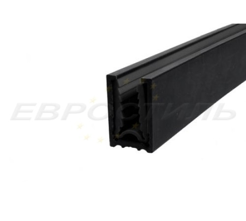 Профиль стекло-стена с уплотнителем (черный матовый)