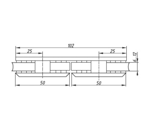 Коннектор стекло-стекло, хром