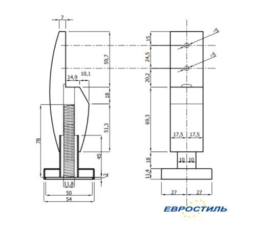 Опора регулируемая Design