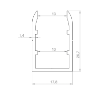 Профиль установочный скругленный 12 мм