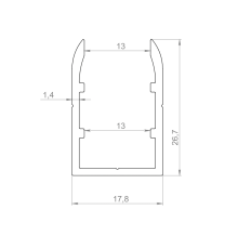 Профиль установочный скругленный 12 мм