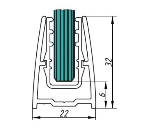 Профиль стекло-стена с уплотнителем