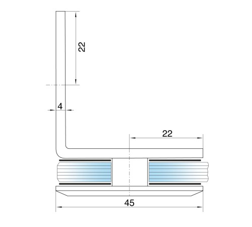 Крепеж стекло-стена 90°, цинк CR