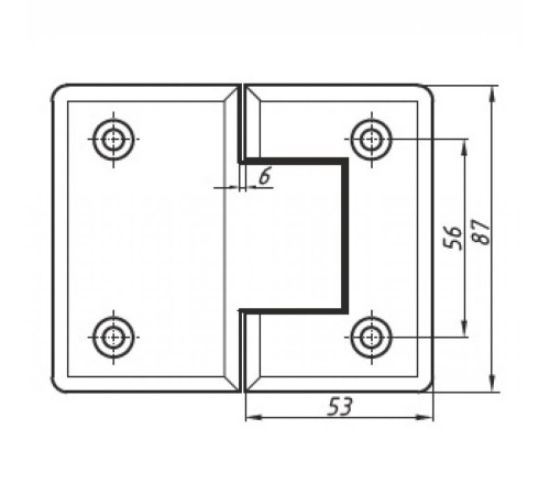 Петля стекло-стекло 180°, хром
