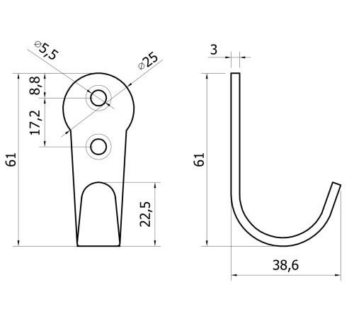 Крючок для одежды Loft