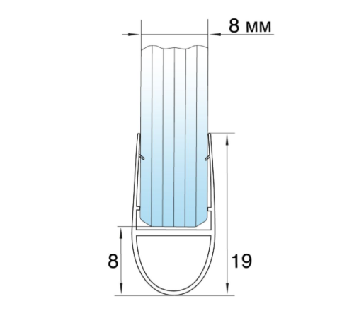 Уплотнитель из ПВХ для душевой 10 мм