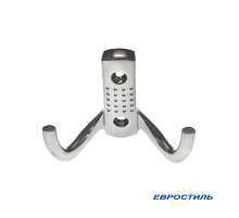 Крючок для одежды двухрожковый (хром)