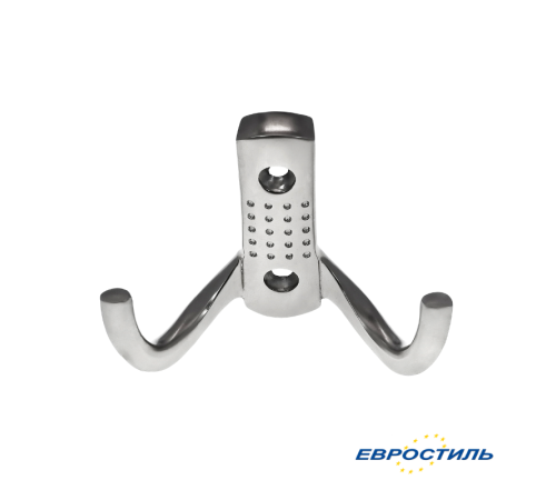 Крючок для одежды двухрожковый (хром)