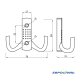 Крючок для одежды двухрожковый (хром)